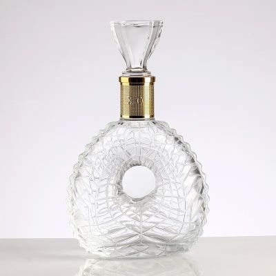 Manufacturer Wholesale Transparent Wine Glass Customized Liquor Spirit Xo Glass Bottle 750ml