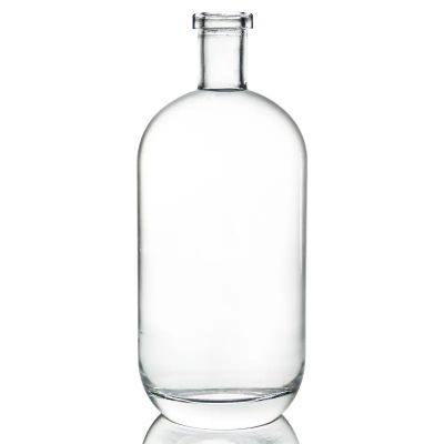 Clear Round Classical Empty Brandy Gin spirit bottle gin whisky rum vodka wine glass bottles with stopper cork