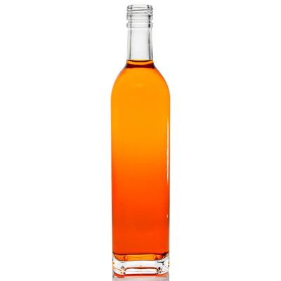 Round shoulder square bottom super flint glass 700ml liquor bottle spirit whisky honey oil vodka gin tequila custom bottle