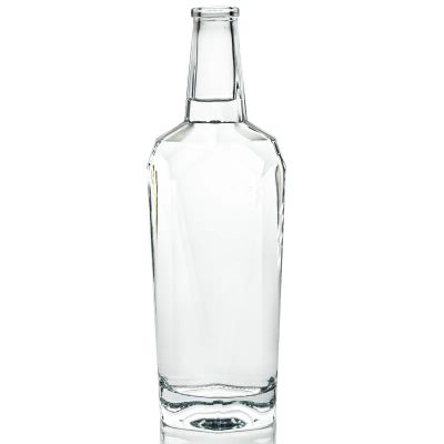 Custom bottle design super flint glass square liquor bottle spirit clear whisky 750ml honey rum vodka gin tequila