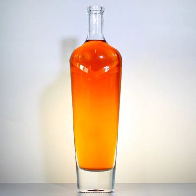 Gorgeous Design Custom Shape Thick Bottom Transparent Round Shape Glass Wine Bottle