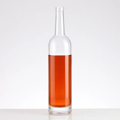 Empty 500ml 700ml 750ml Clear Whisky Liquor Vodka Glass Bottle with Cork