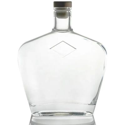 Clear Empty 500ml 700ml 750ml Glass Brandy Gin Vodka Liquor Bottle With Cork