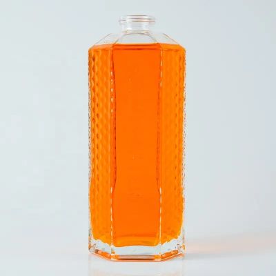 Hot Sale 750ml Luxury Vodka Whisky Glass Bottle Glass Beverage Bottle With Lid