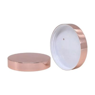 Wholesale 53/400 70/400 89/400 Custom Rose gold color Aluminum Plastic Cosmetic jar lids