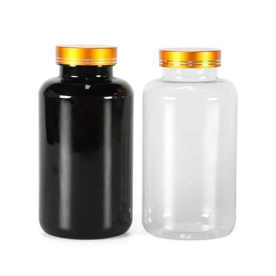 750ml large capacity plastic bottle healthcare supplememt packaging bottle with electroplated lid