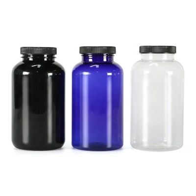625ml black blue transparent PET plastic bottle dried lemon slice rose chrysanthemum containers VC calcium bottle with flat lid