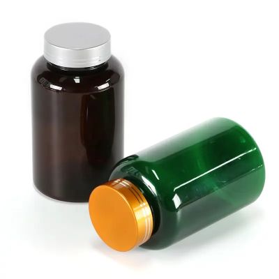 300ml green pet plastic bottle protein powder bottle with screw lid gummy candy bottles