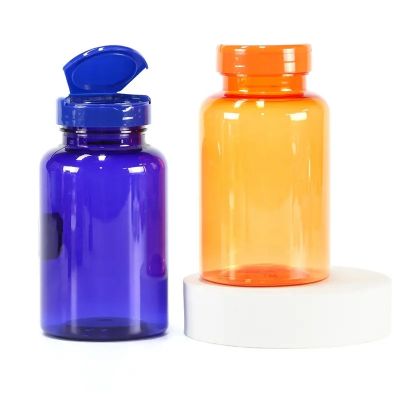 250ml PET plastic vitamin pills bottle screw cover for pills tablets healthcare packaging bottle