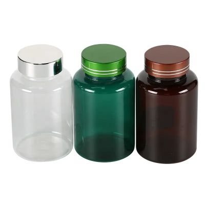 golden supplier plastic capsule bottles calcium tablets pills packaging container gummy candy vitamin jars