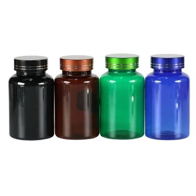 150ml reasonable price wholesale plastic bottles customized design capsule jars black red pet vitamin pill containers