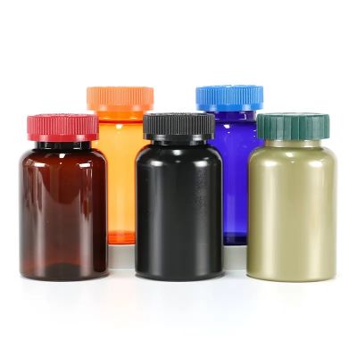 Medicine Health Care Products PET Transparent Bottle Packaging Vitamin Capsule Canister Plastic Pill Bottle