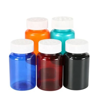 120ml red blue green pet plastic empty capsule bottle vitamin calcium container with screw cap
