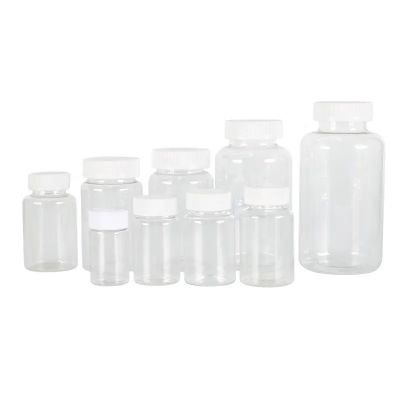 Factory Wholesale Plastic Pet Transparent Dietary Supplement Capsule Pill Bottles With Child Proof Resistant Screw Cap