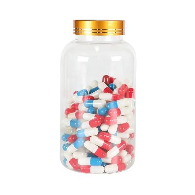 specialized plastic vitamin bottles capsuled empty with crown cap customized packaging container for vitamin calcium