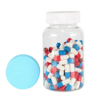 Hot Selling Clear Custom Packaging Bottle Pet Plastic Bottle For Pill Vitamins Healthcare Supplement Container With White Cap