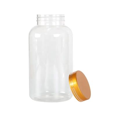 clear pill bottles with large capacity empty capsules plastic bottles with crown cap hot selling waterproof vitamin containers
