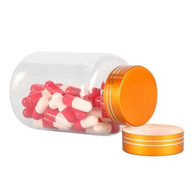 175ml PET plastic wide mouth transparent medicine pharmaceutical packaging pill bottle with metal cap