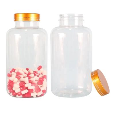 Pet Pill Bottle Plastic Supplement Bottle 750cc Transparent Gummy Candy Vitamins Container With Screw Lid