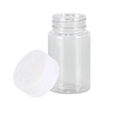 Wholesale 60ml Transparent Pet Plastic Pharmaceutical Pill Capsule Bottles With Child Proof Resistant Screw Cap