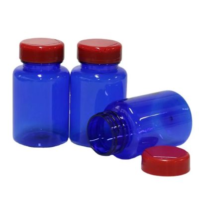Plastic Custom Blue Clear 150ml 200ml Empty Capsule Pet Plastic Medicine Bottle With Flip Cap