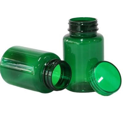 Food Grade 200ml 250ml 300ml Green Pet Empty Candy Jar Pill Medicine Plastic Capsule Honey Bottles With Screw