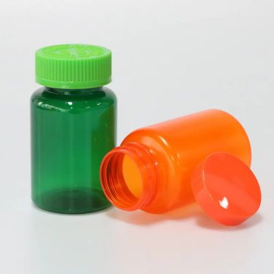 Clear Empty green plastic bottles 150ml 200ml 250ml Supplement Vitamin Capsule Bottle For Packaging With Screw Cap