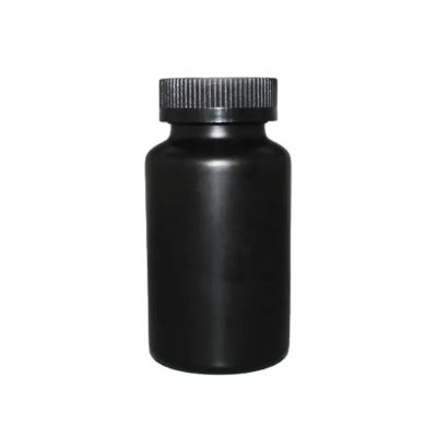 promotional 150ml black pet empty plastic vitamin bottle healthcare supplement container for pills tablets