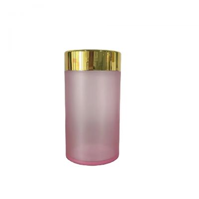 Empty 100ml 150ml 200ml Plastic Pink White Capsule Pill Bottle Sport Vitamin Tablet Packing Container Bottles With Metal Cap