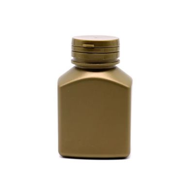 Custom Empty 100ml 150ml 200ml Coffee Hdpe Square Plastic Pill Capsule Bottle With Childproof Screw Cap