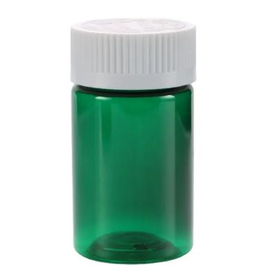Customized Green Pet Vitamin Bottle Round Plastic For Pill Capsule Supplement Liquid Powder With Screw Cap