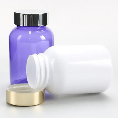 120cc 150cc 200cc Purple Plastic Pill Bottle Pet Packer Bottle Empty For Drug Capsule Vitamin Supplement Bottle Packaging
