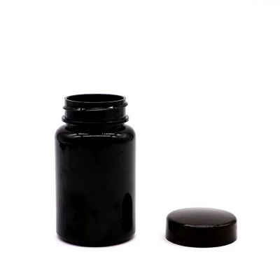 120ml matte pill empty vitamin bottle black white HDPE plastic capsule bottles
