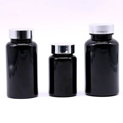 BPA free black flip top cap capsule medicine pharmaceutical vitamin candy plastic 200ml pill pet bottle