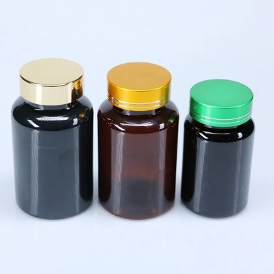 10cc-500cc PET Black Plastic Empty Tablet Capsules Bottles Medicine Pill Container for Vitamins Powder Packaging