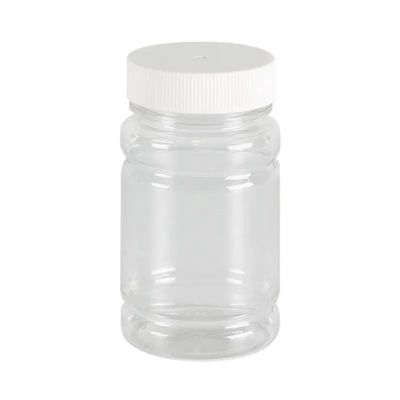 80ml Clear Pharmaceutical Pill Jar Round Capsule Plastic Pet Medicine Bottle For Healthy Supplement With Metal Screw Cap
