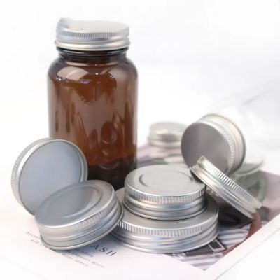 Factory Price Silver Aluminum Metal Essential Foiled Screw Cap Lids For Bottle Packaging