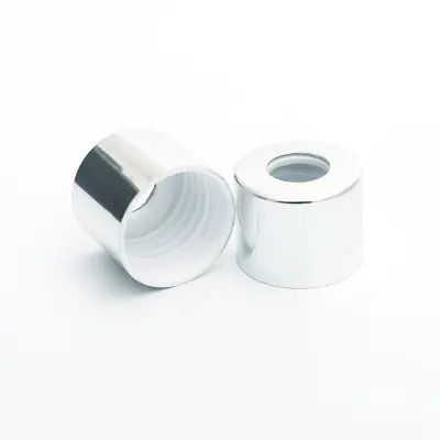 22mm plastic aluminum uv coating screw cap silver for cosmetic bottles