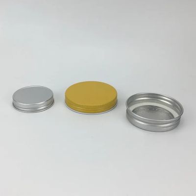 Wholesale 38mm 5mm 53mm 57mm 70mm 75mm screw threaded aluminum tin cap lid with embossed logo
