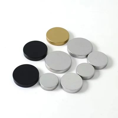 33mm 38mm 45mm 52mm 53mm 57mm black silver capsule pill tablet metal tinplate screw cap for glass plastic jar bottle cap