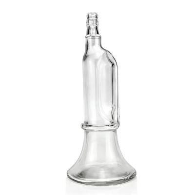 glass musical instruments trumpets shaped whiskey rum liquor wine bottle decanter