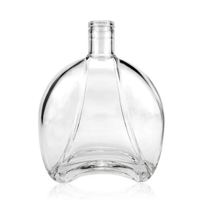 Unique Design Clear Barrel Shaped 700ml liquor Whiskey Glass Bottle 500ml Vodka Glass Bottle
