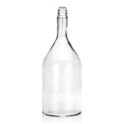 Wholesale round glass bottles empty 1750ml clear wine liquor whisky nordic glass bottle with cork