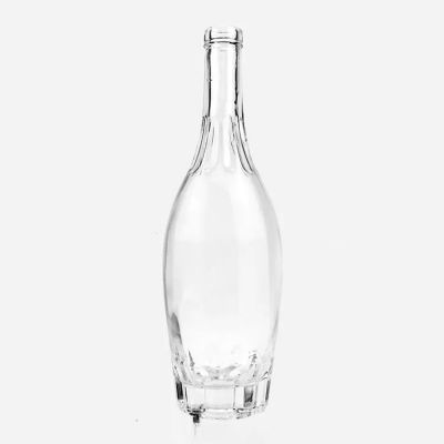 Wholesale 500ml 700ml 750ml Round Clear Liquor Glass Bottle
