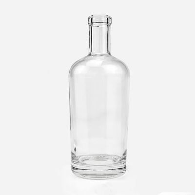 Round Empty Clear 200ml 375ml 500ml 700ml 750ml Glass Vodka Whisky Gin Liquor Bottle with Cap