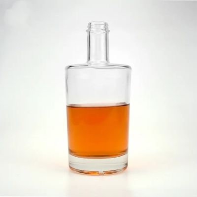 Hot Sale 700ml Round glass bottle transparent whiskey glass 750ml 1000ml 1L custom package bottle