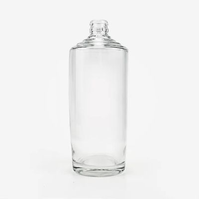 Hot Sale wholesale Shaped 750ml glass bottle transparent whiskey glass 500ml 1L custom package bottle