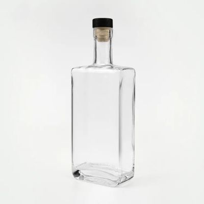 700 ml 750 ml 1000 ml Square Super Flint Gin Whisky Rum Liquor Beverage Glass Spirits Bottle with Glass Alcohol Cap