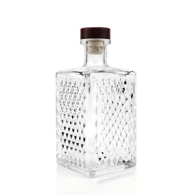 750ml Empty Glass Wine Bottle Vodka Gin Rum Alcohol 1000ml Whiskey Bottle Glass Liquor Bottle With Cork