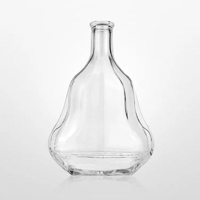 Custom Design 500ML 750ML Frosted Clear Shaped Glass Material Liquor Bottle With Cork